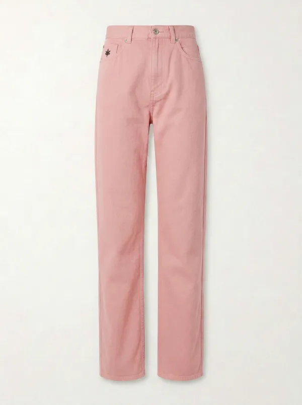 Women's Casual Minimalist Navy Blue Mid-Rise Straight Leg Pants