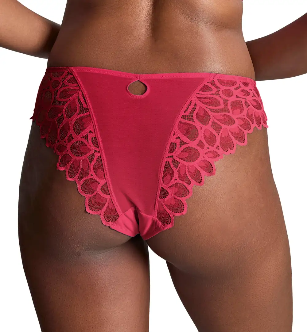 Essential Mid-Rise Stretch-Lace Floral Brazilian Brief Panty