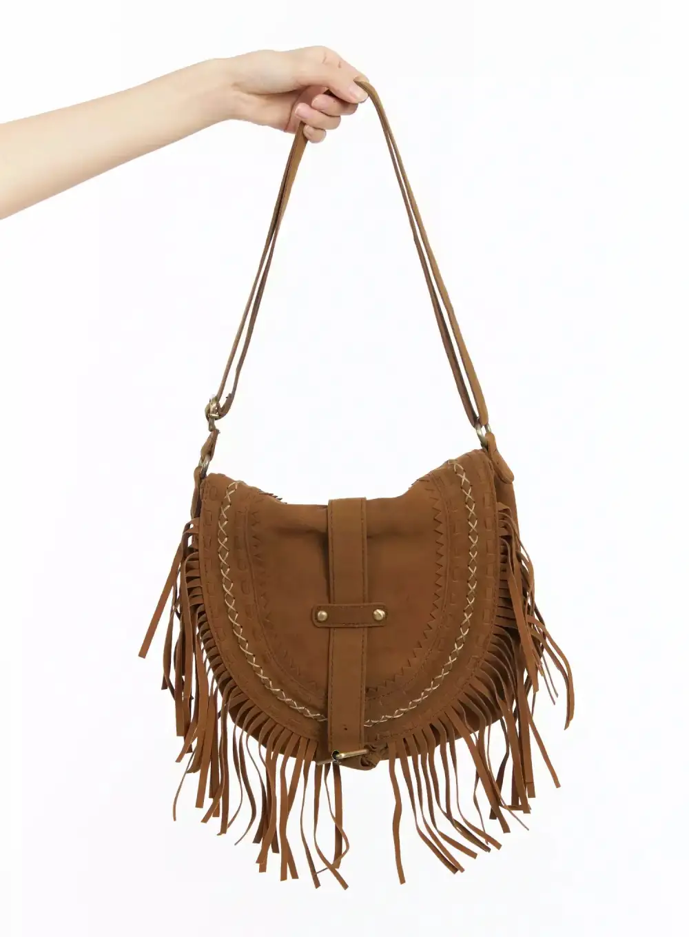 Bohemian Suede Fringe Shoulder Bag