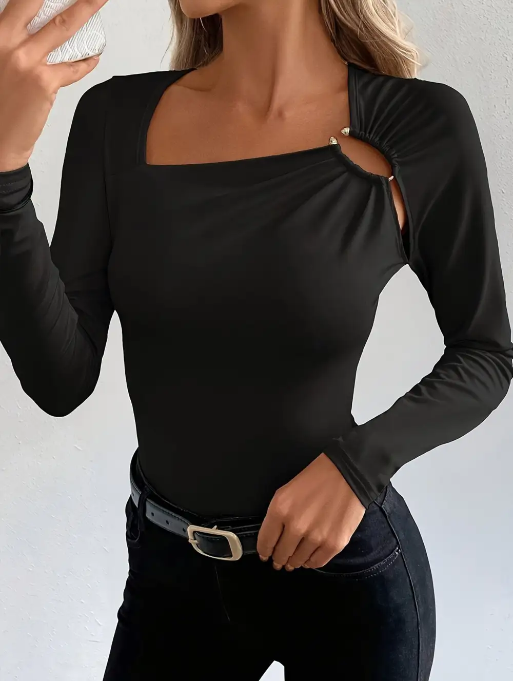 Soft Detail Openwork Top