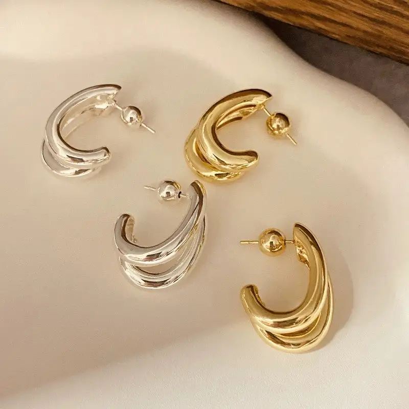 Double Hoop Sculptural arrings
