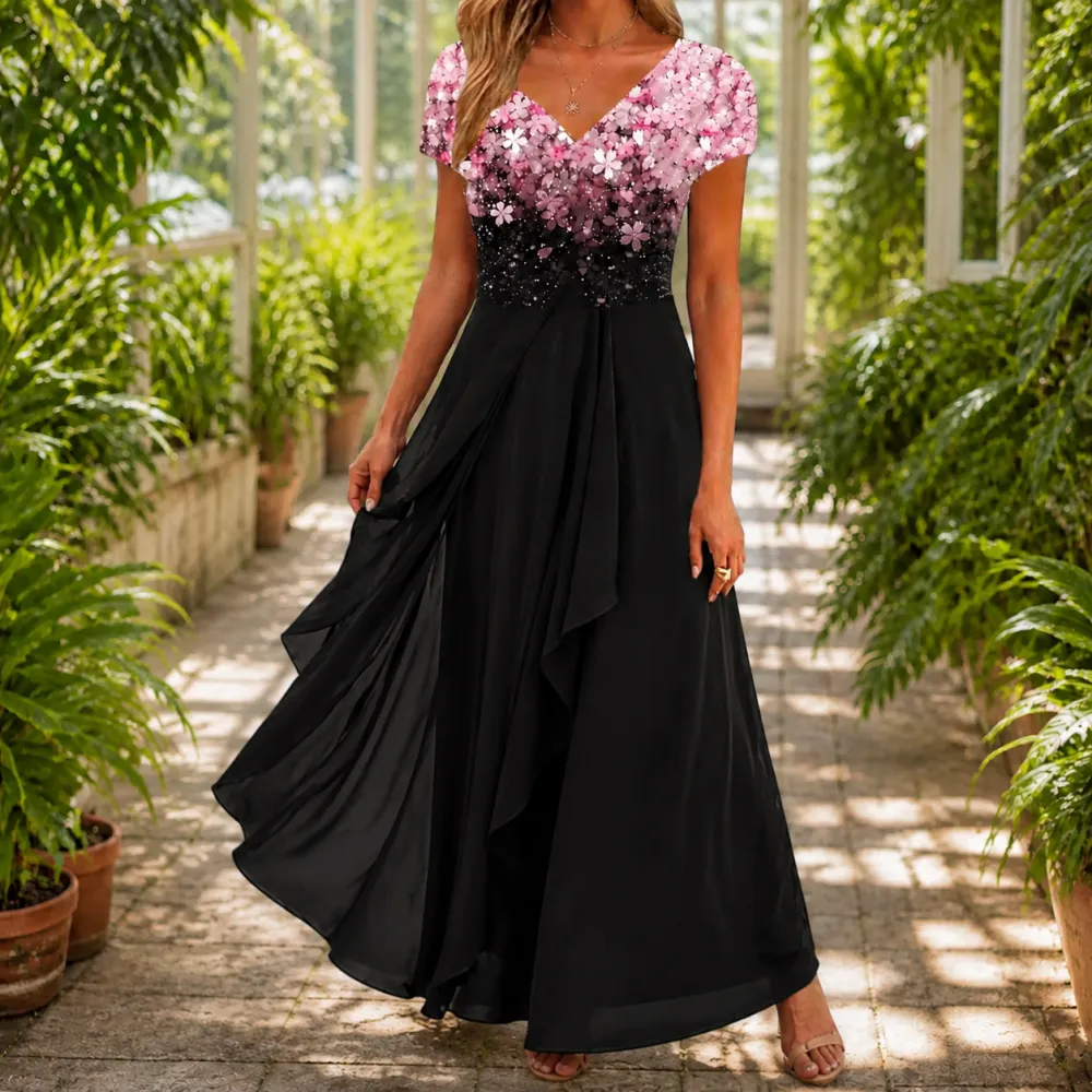 Contemporary Refined Women's Printed Maxi Dress