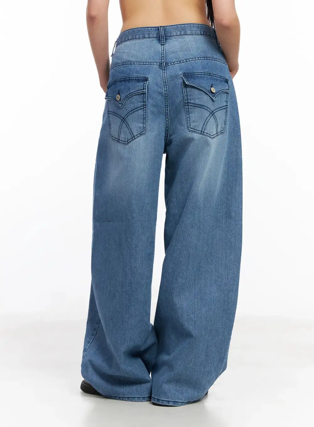 Streetwear Cotton Wide-Leg Jeans