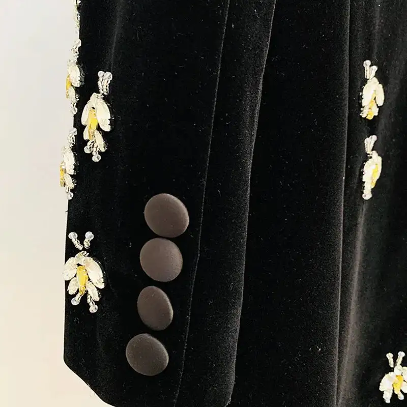 Beaded Velvet Embellished Blazer