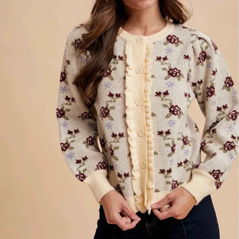 Modern Ribbed Button Front Cardigan