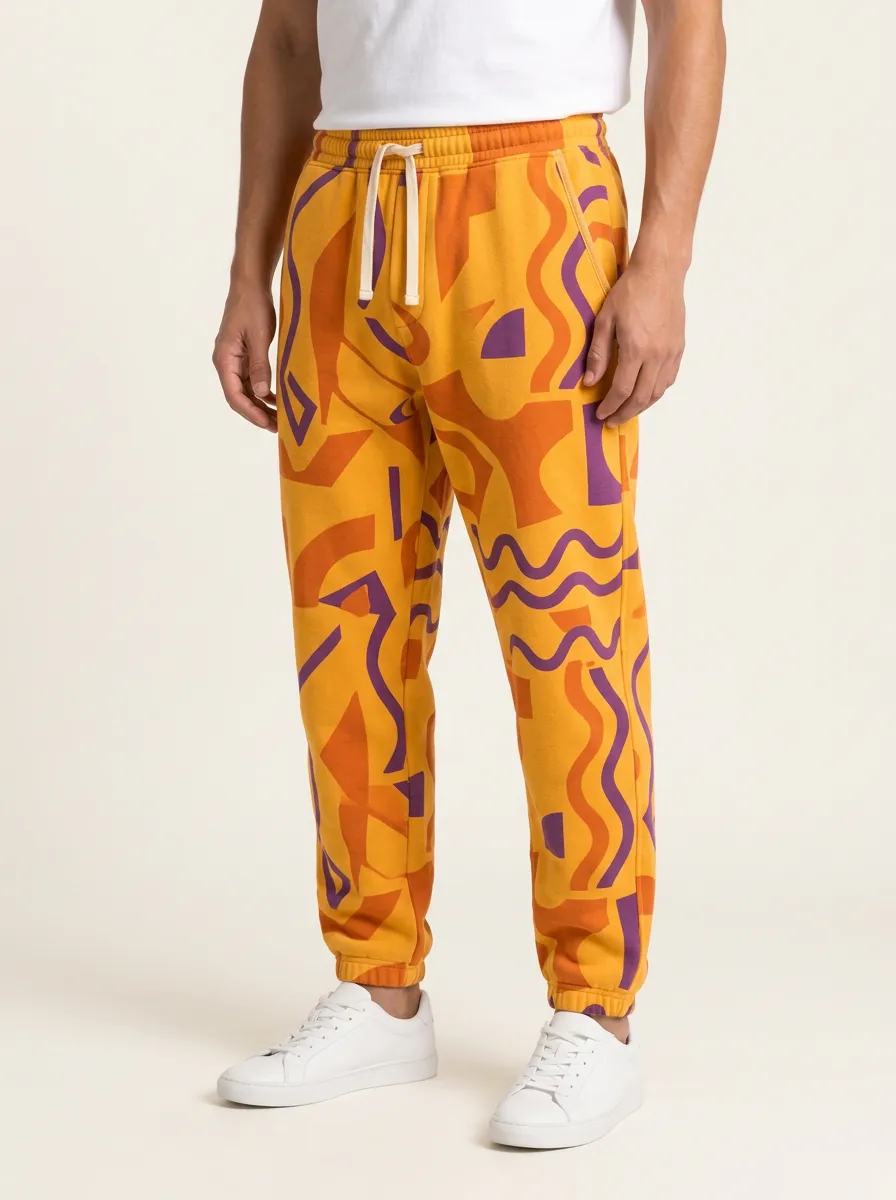 Men's Geometric Design Casual Joggers