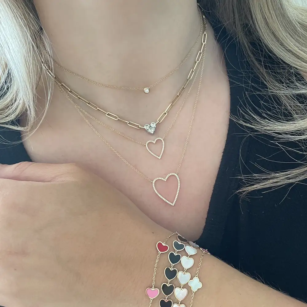 Polished Statement Heart Diamond Necklace
