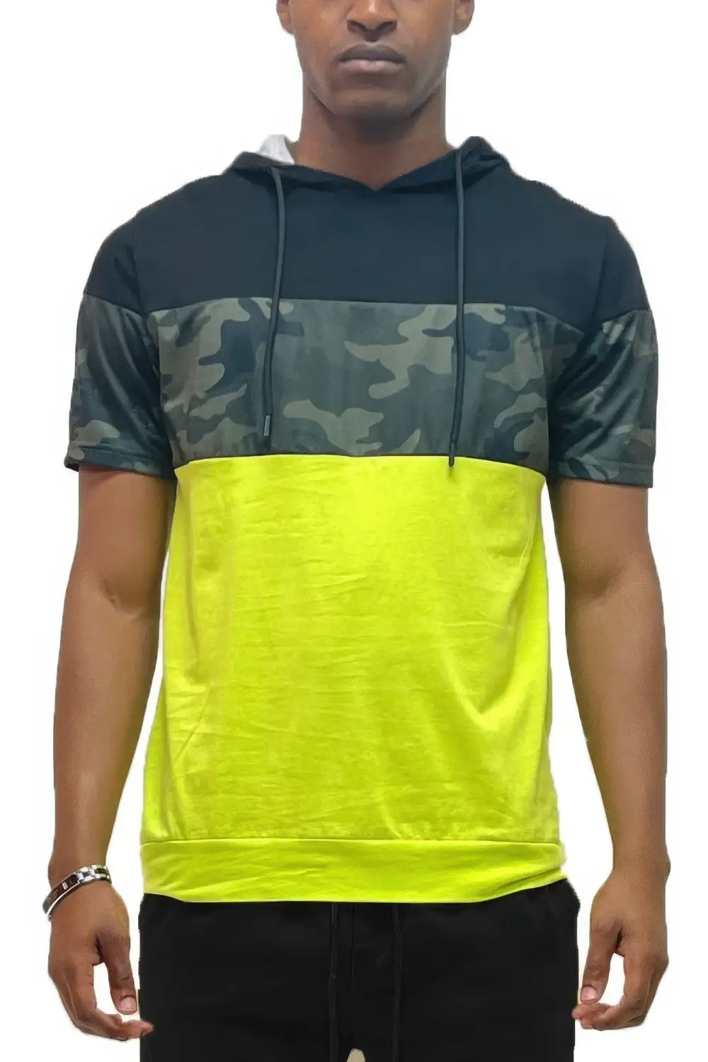 Camo Block Hooded Casual Shirt