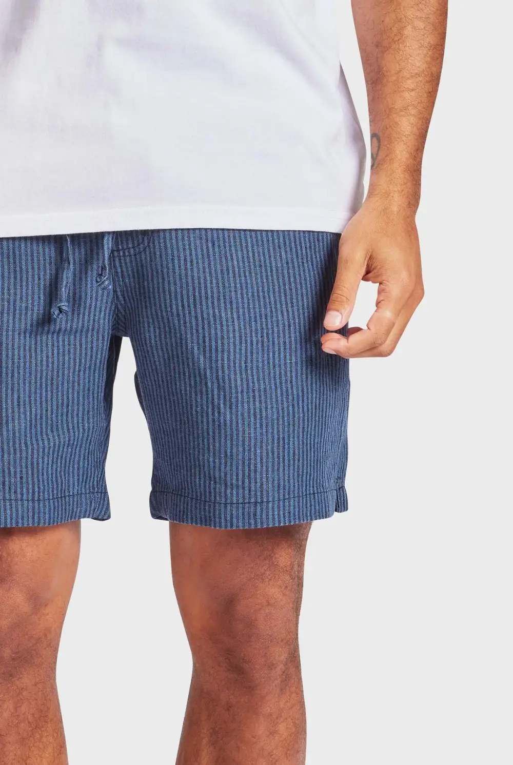 Striped Linen Loose Fit Short