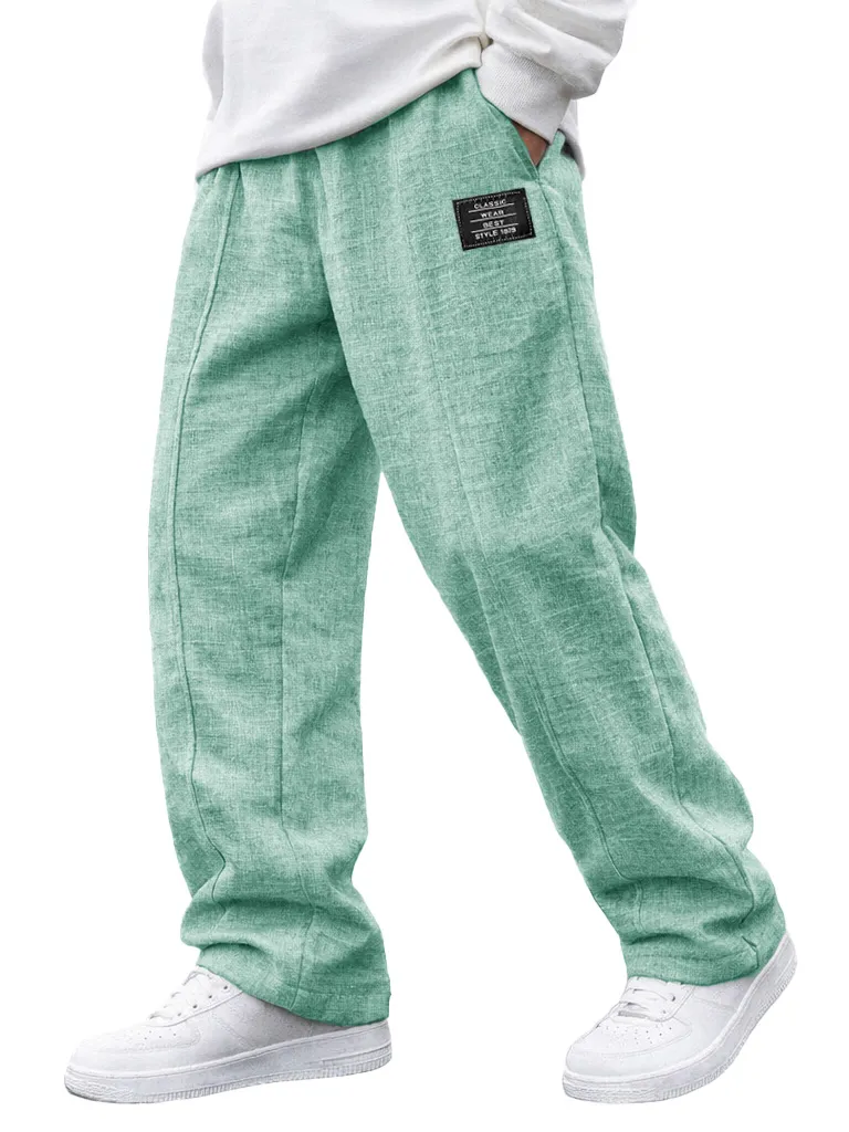 Linen Blend Pull On Pants
