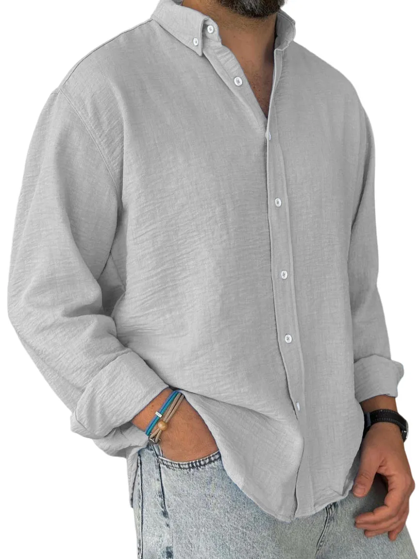Utility Long Sleeve Open Collar Shirt