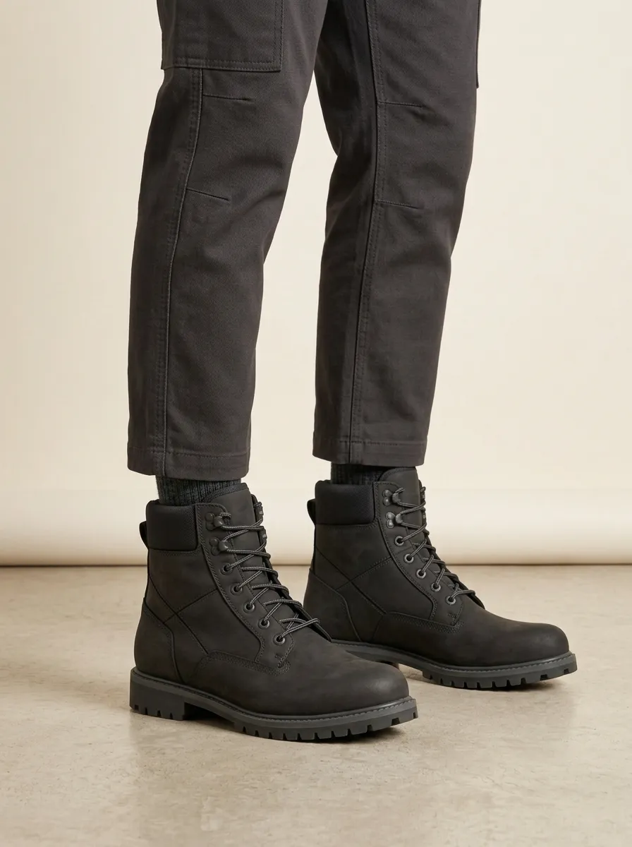 Unisex Minimalist Print Work Boots