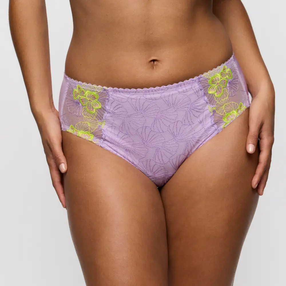 Women's Seamless Elastic Waistband Cotton Gusset Embroidery Cotton Soft Fabric Brief Panty