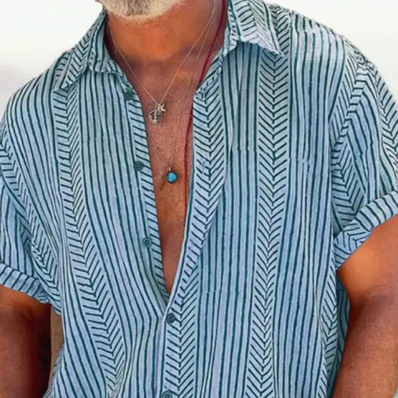 Easy Collar Striped Shirt