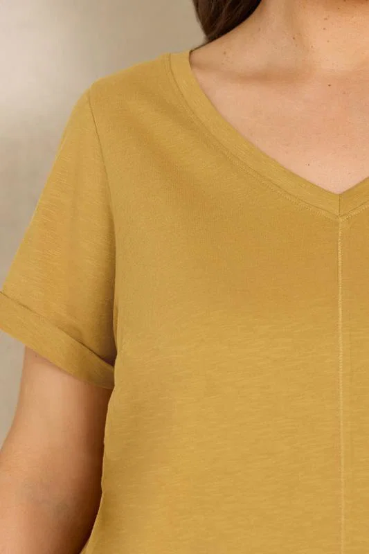 Gold Cotton T-Shirt detail 3