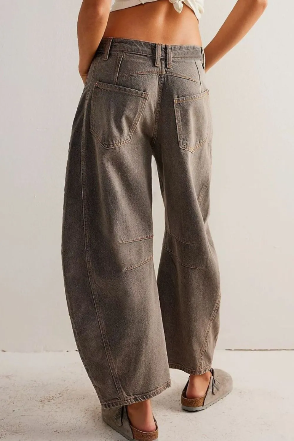 Tiered Relaxed Fit Denim Jeans