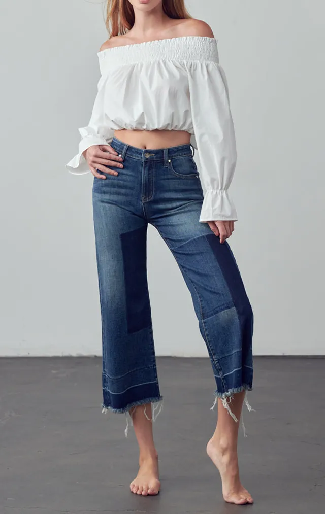 Classic Mid Rise Cropped Flare Jeans
