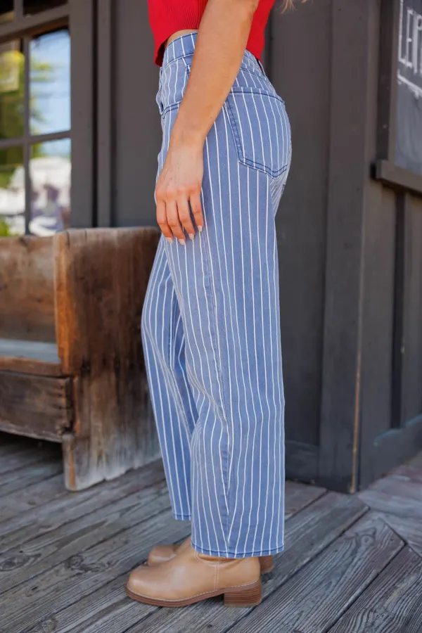 Barrel Striped Jeans