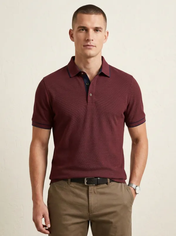 Men's Classic Weekend Contrast Trim Polo Shirt