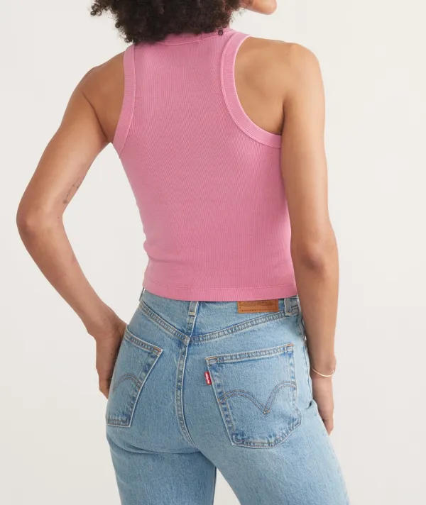 Pastel Pink Ribbed Sleeveless Tank