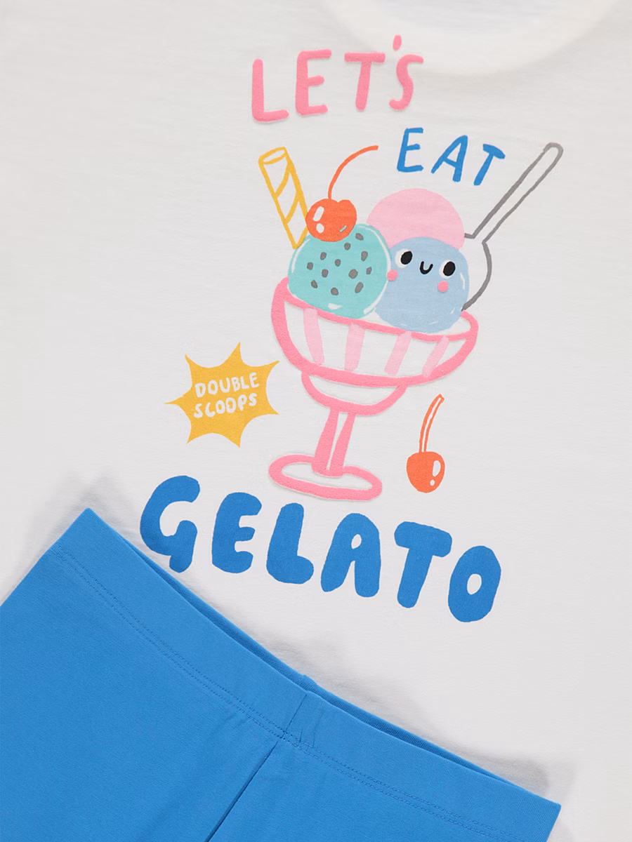 Let's Eat Gelato T-Shirt and Shorts Outfit detail 2