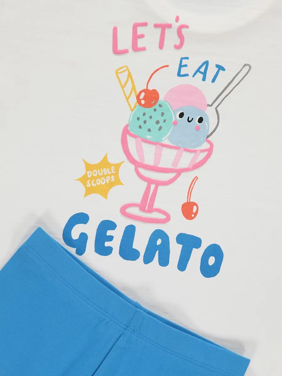 Let's Eat Gelato T-Shirt and Shorts Outfit