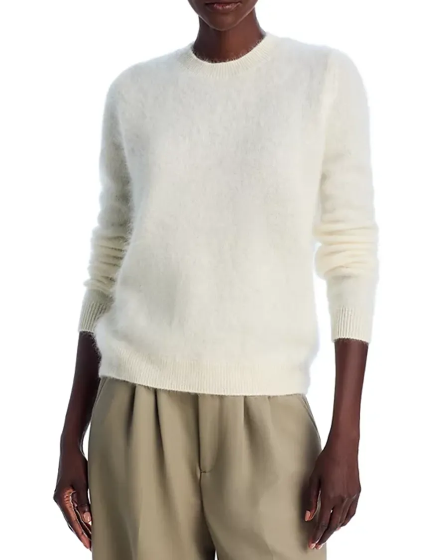 Crew Neck Cashmere Brushed Cashmere Sweater