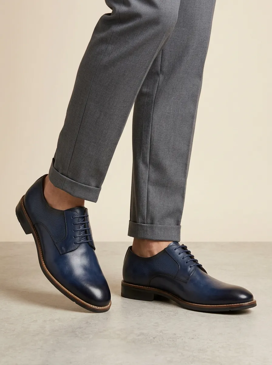 Men's Business Formal Textured Leather Oxford Shoes