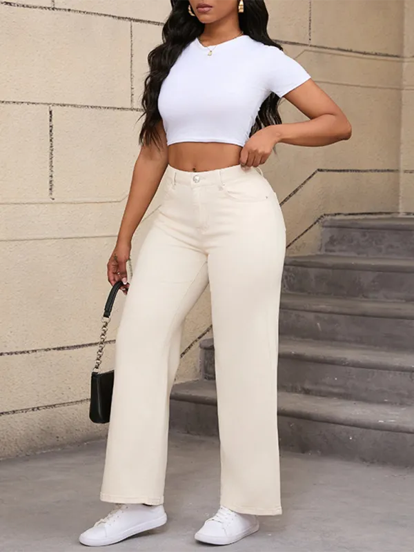High Waist Stretch Denim Jeans