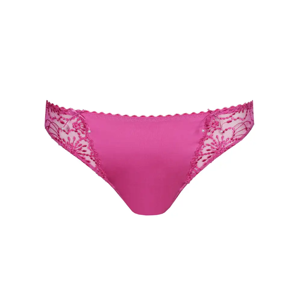 Women's Full Coverage Elastic Waistband Cotton Gusset Floral Embroidery Cotton Shimmer Detail Soft Fabric Stretch Fit Bikini Panty