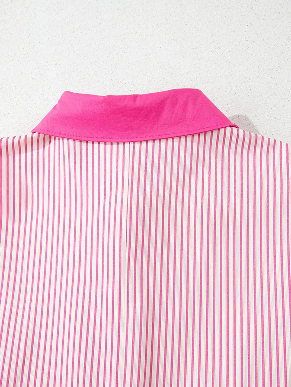 Striped Patchwork Button Front Mini Dress