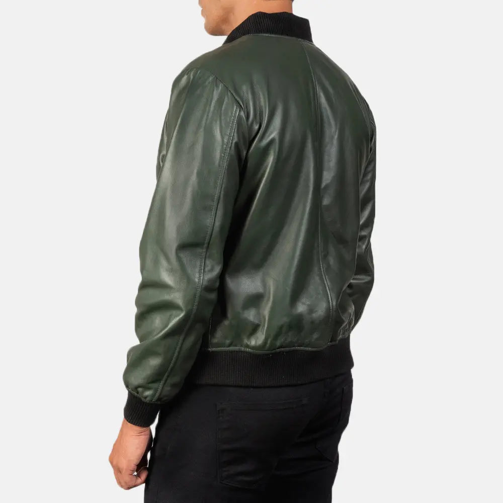 Men's Bold Profile Bomber Leather Jacket