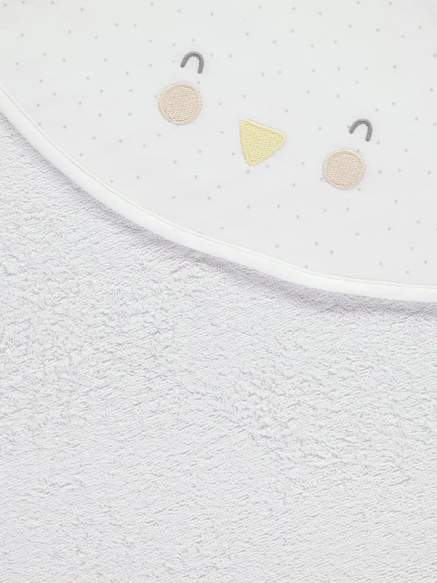 White Chick Cotton Spotty Hooded Towel