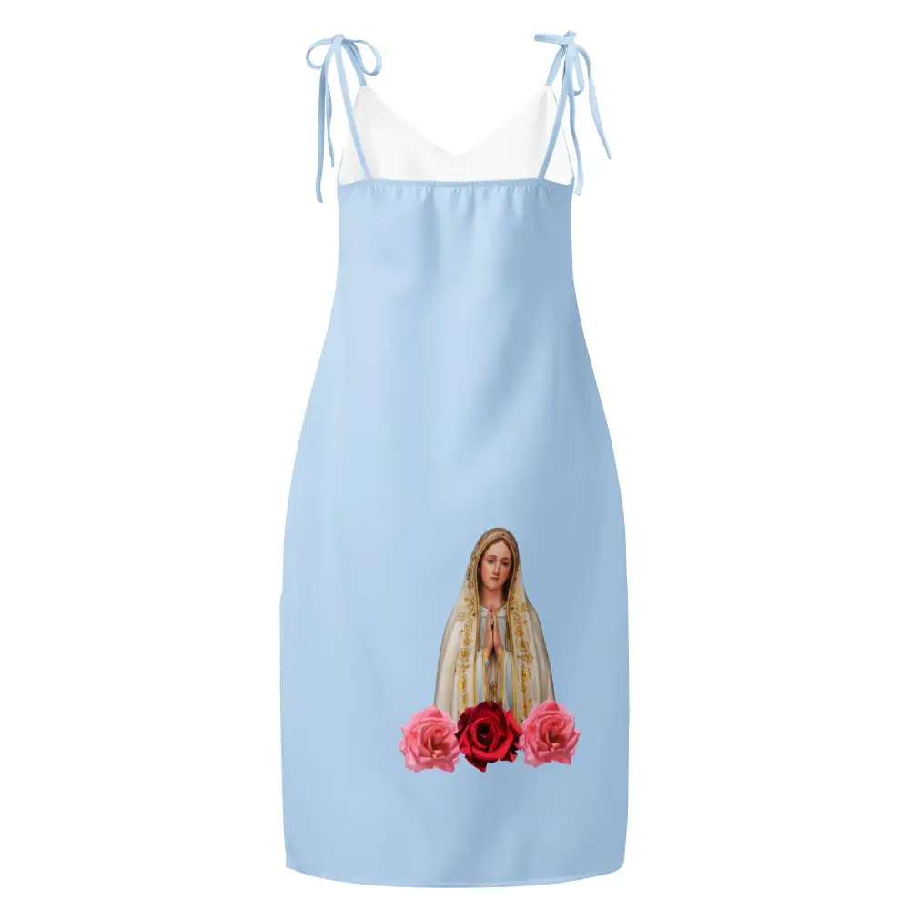 Graceful Print Tie Strap Midi Dress