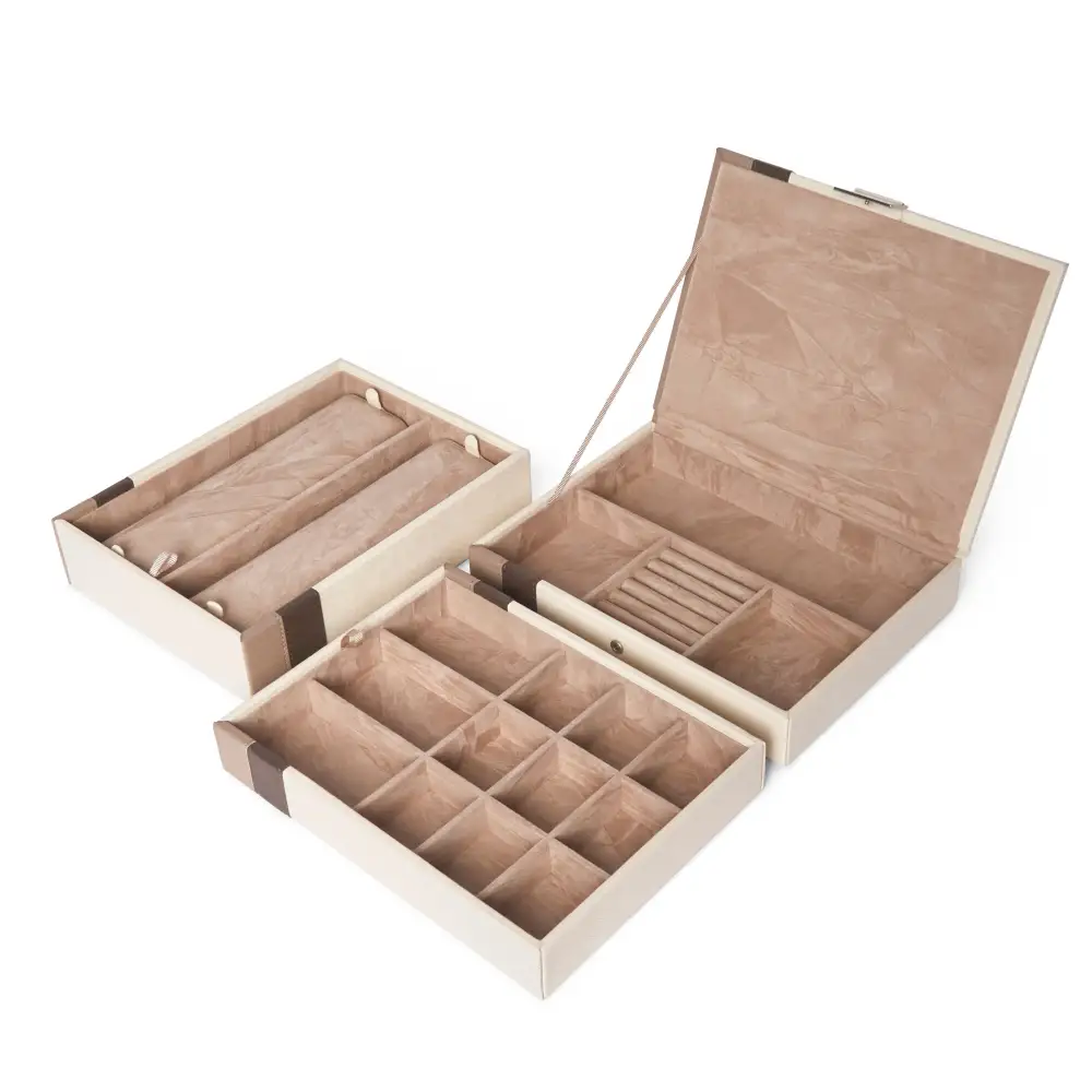 Leather Stackable Jewelry Box Set