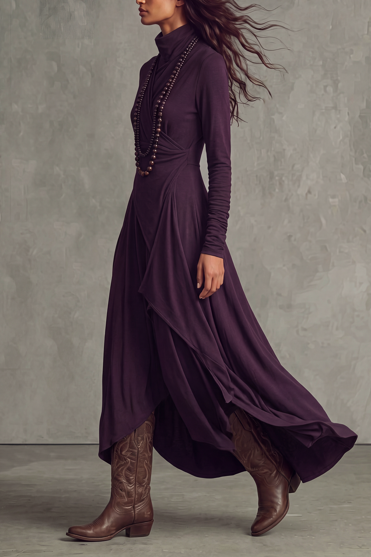 Flowing Textured Maxi Dress