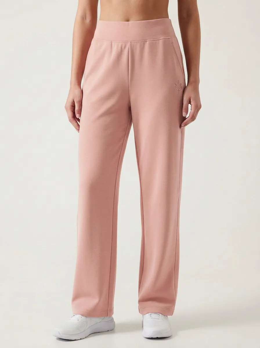 Women's Minimalist Sage Green Leaf Logo Printed Sweatpants
