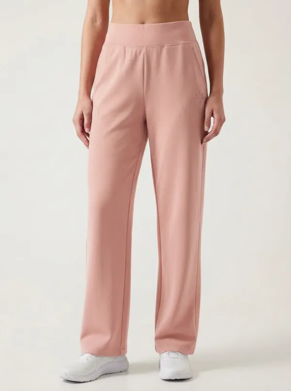 Women's Minimalist Sage Green Leaf Logo Printed Sweatpants
