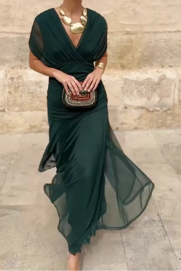 V-Neck Woven Party Dress
