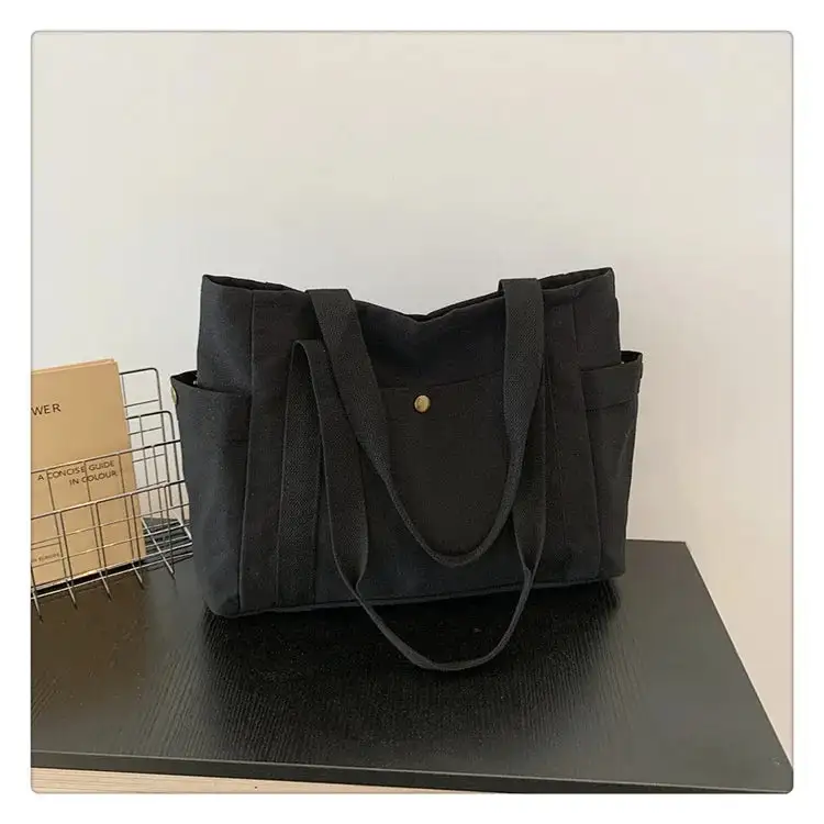 Minimalist Mustard Canvas Everyday Tote Bag