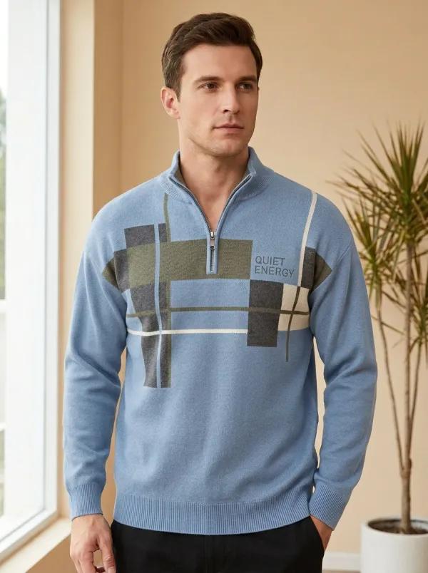 Utility Half-Zip Geometric Men's Half-Zip Sweatshirt
