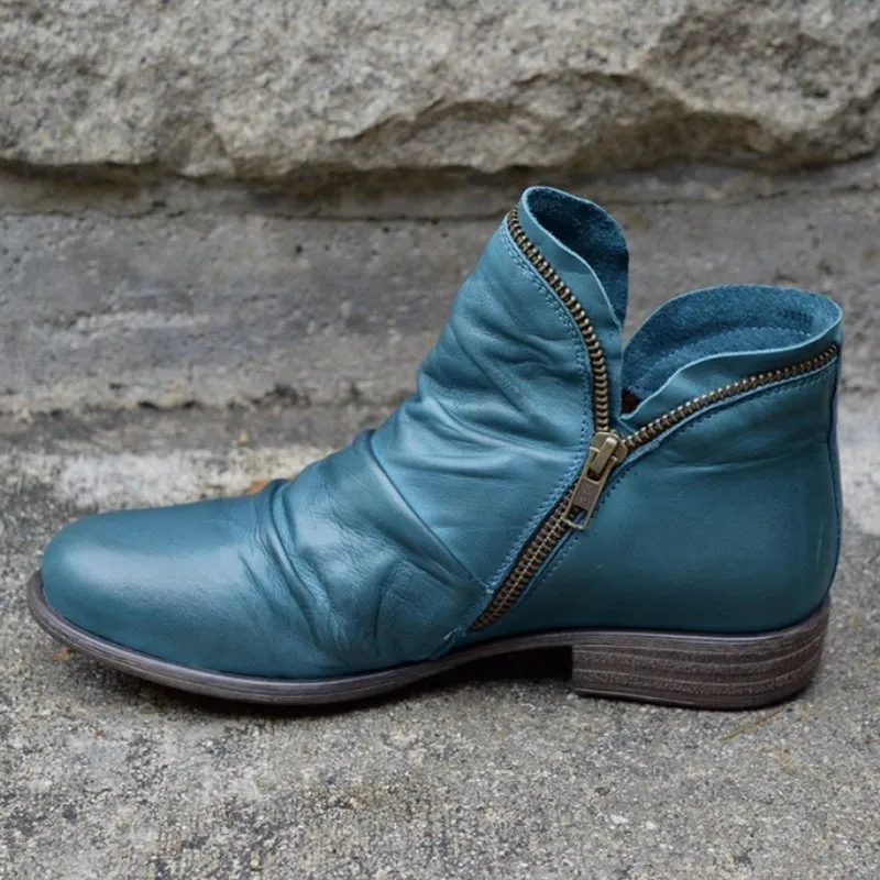  Side Zipper Ankle Boots Apparel