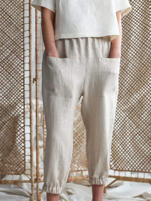 Loose Capri Pocket Pants