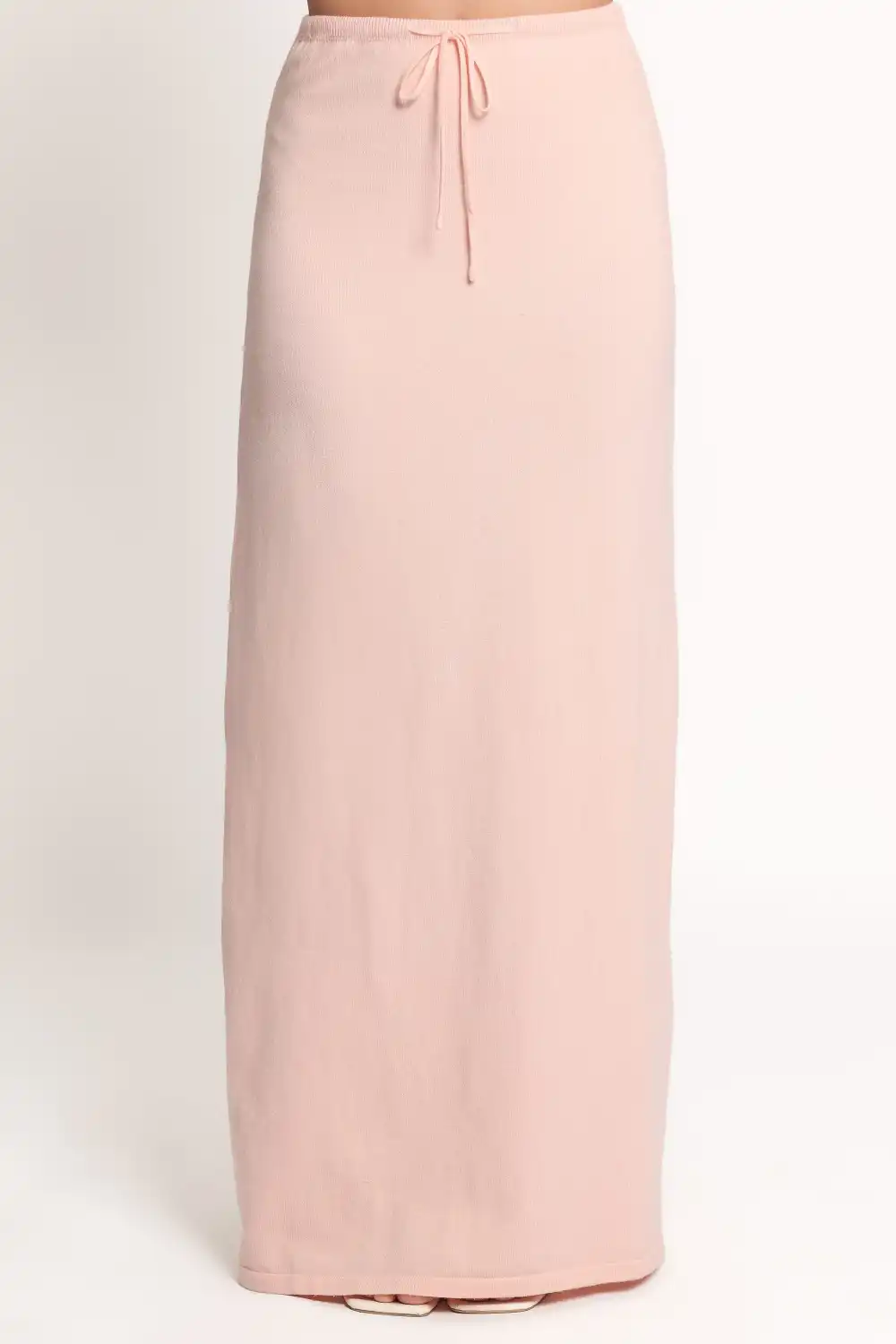 Knit Drawstring Waist Maxi Skirt