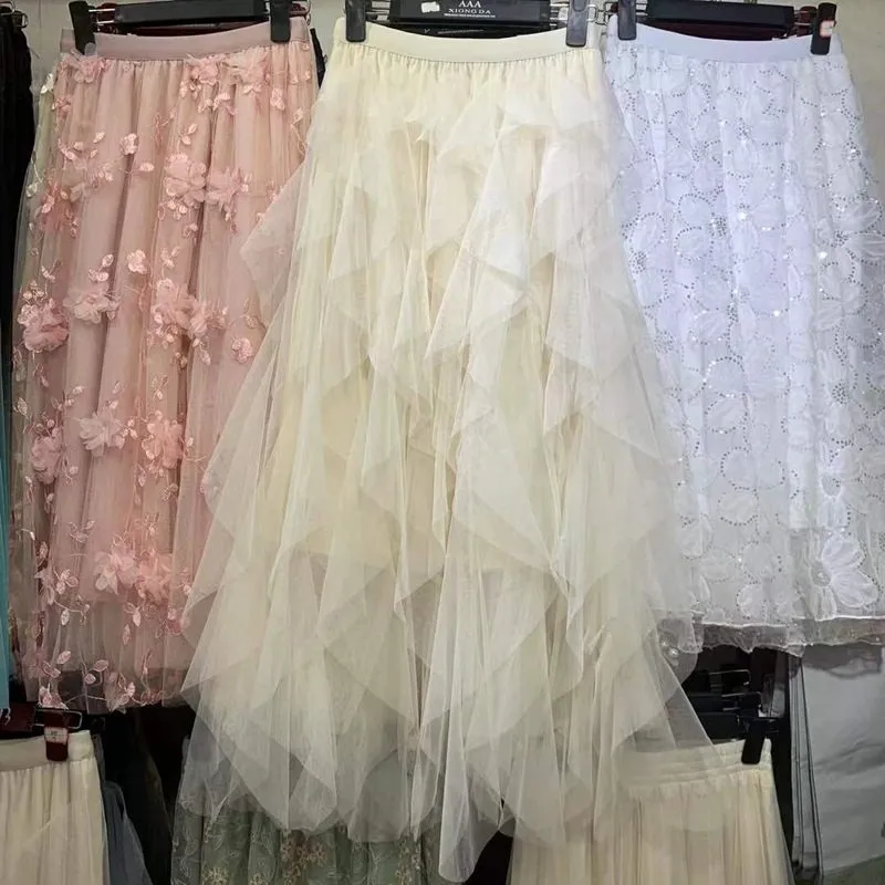 Comfort Irregular Multi-Layer Mesh Skirt