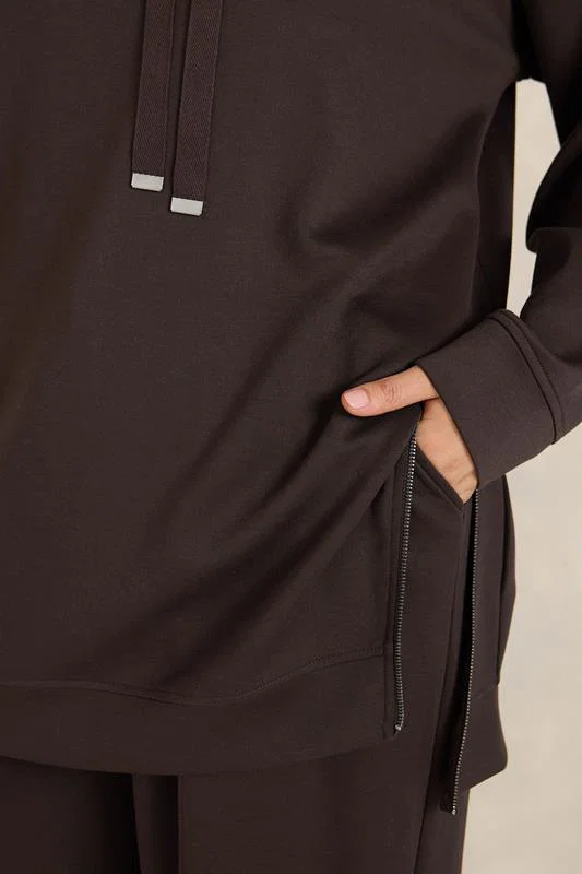 Set Chocolate Brown Luxe Sweatshirt & Joggers detail 3