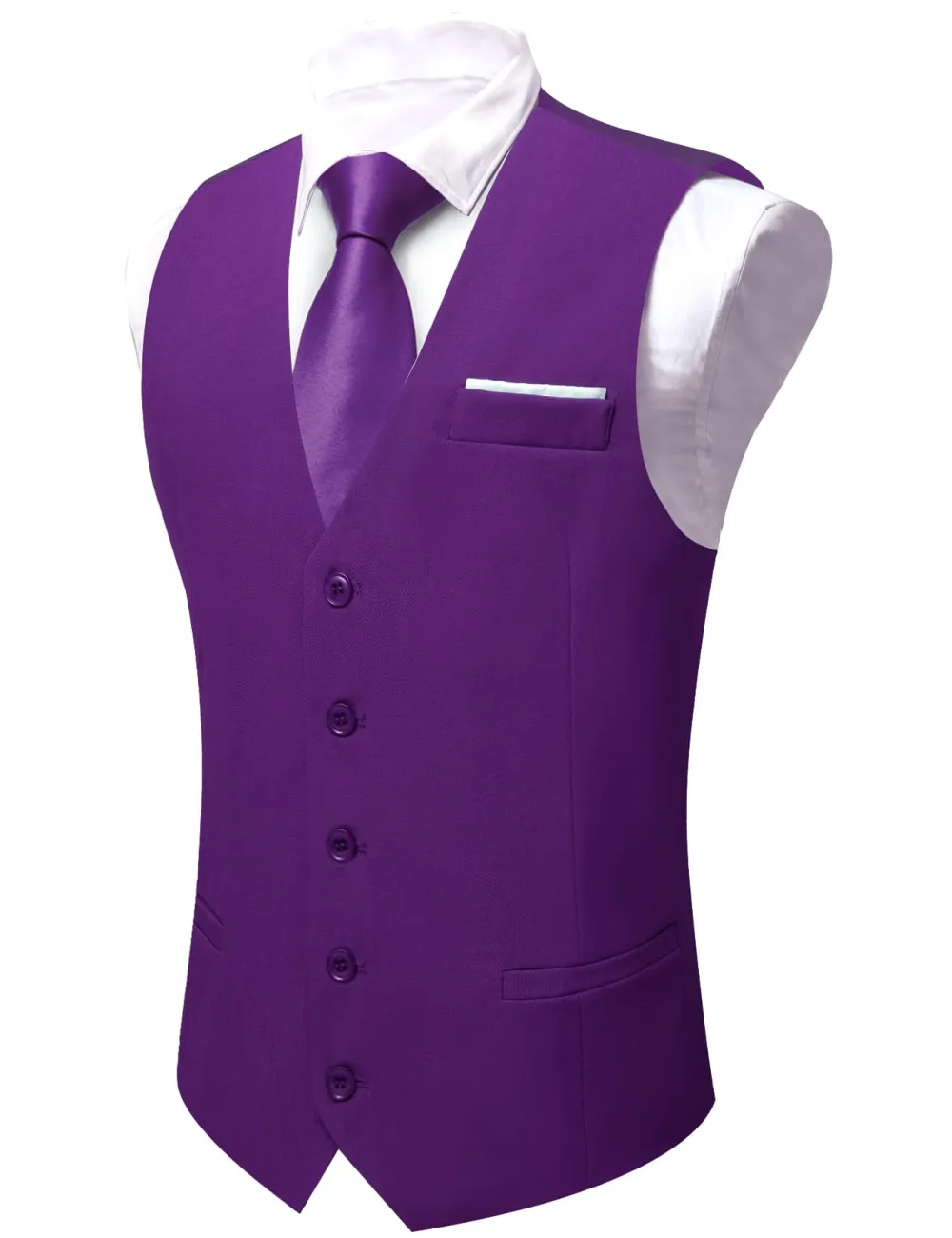 Solid V Neck Business Dress Vest