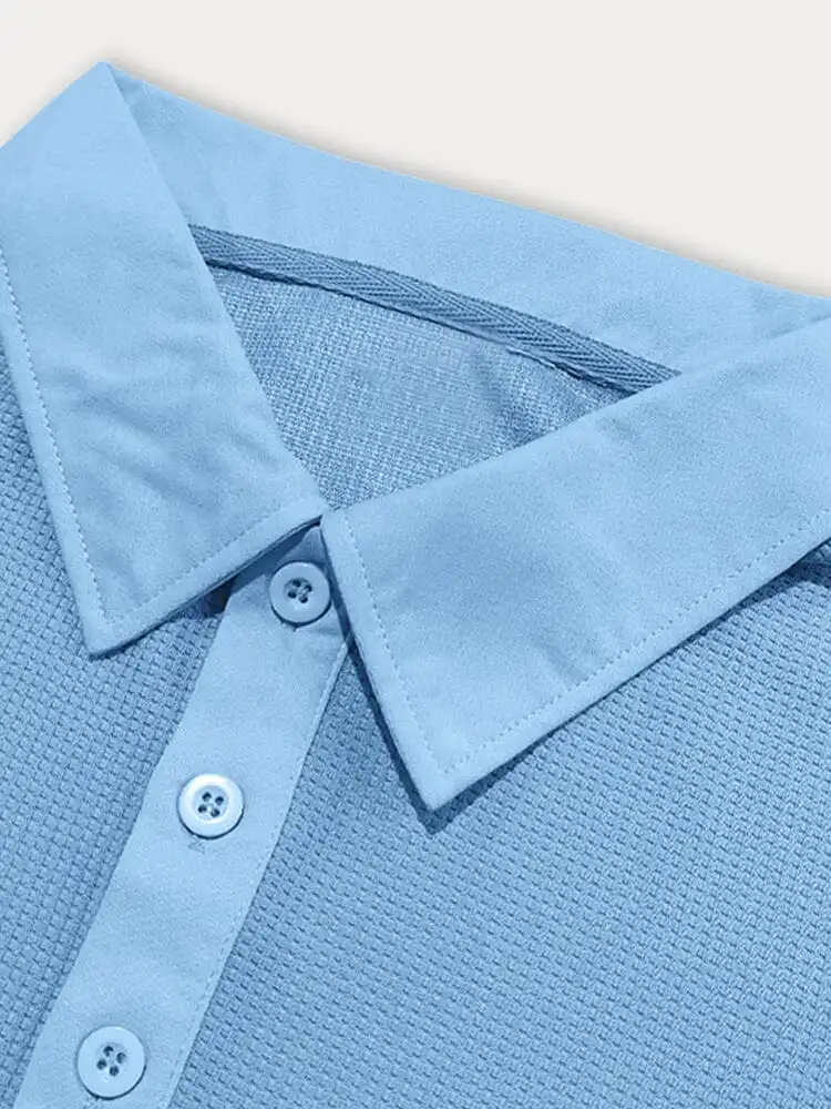 Casual Regular Fit Waffle Polo Shirt
