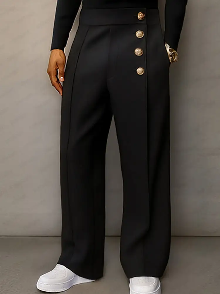 Soft Touch Button Detail Dress Pants