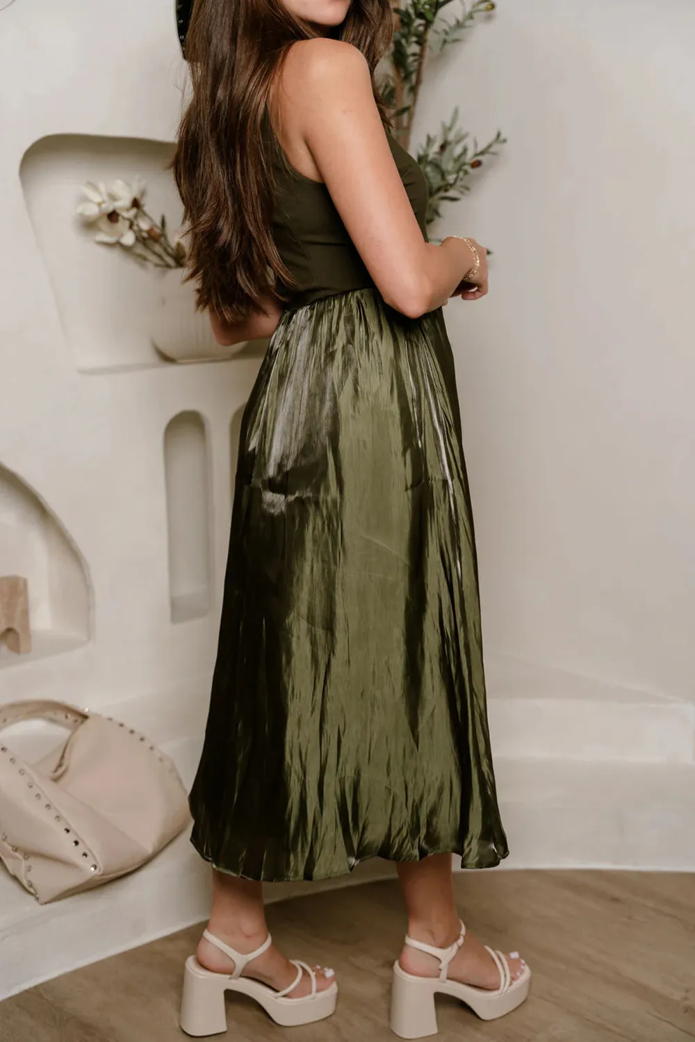 Plain Halter Neckline Maxi Dress